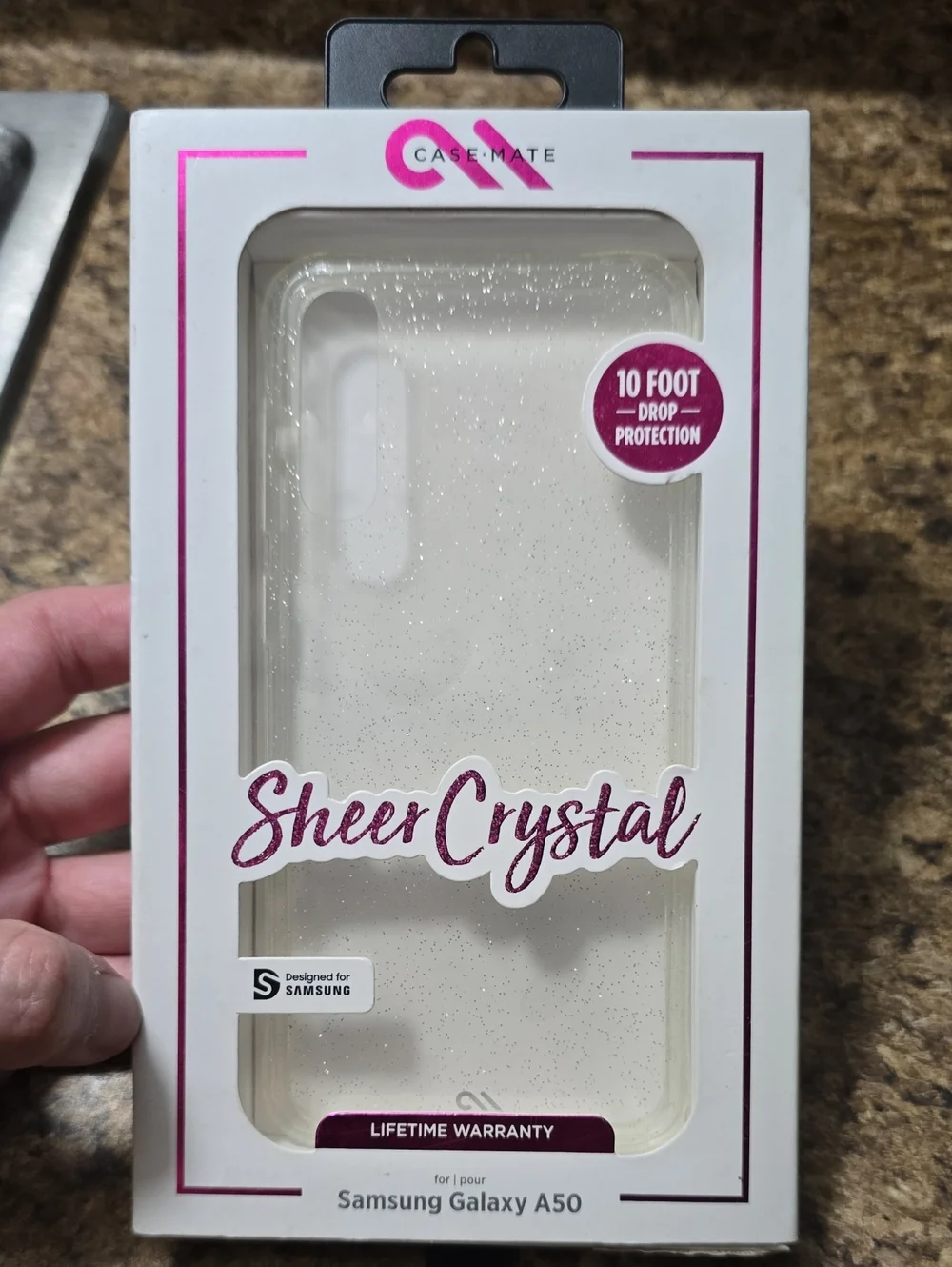 case-mate Sheer Crystal Clear Sparkle Phone Case - Clear with Silver Glitter NWT